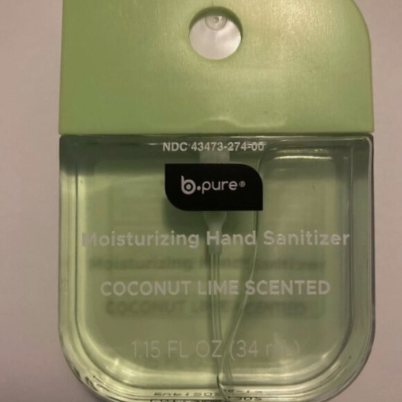 B.Pure Coconut Lime Moisturizing Hand Sanitizer, 1.15 oz. with case - Picture 2 of 3